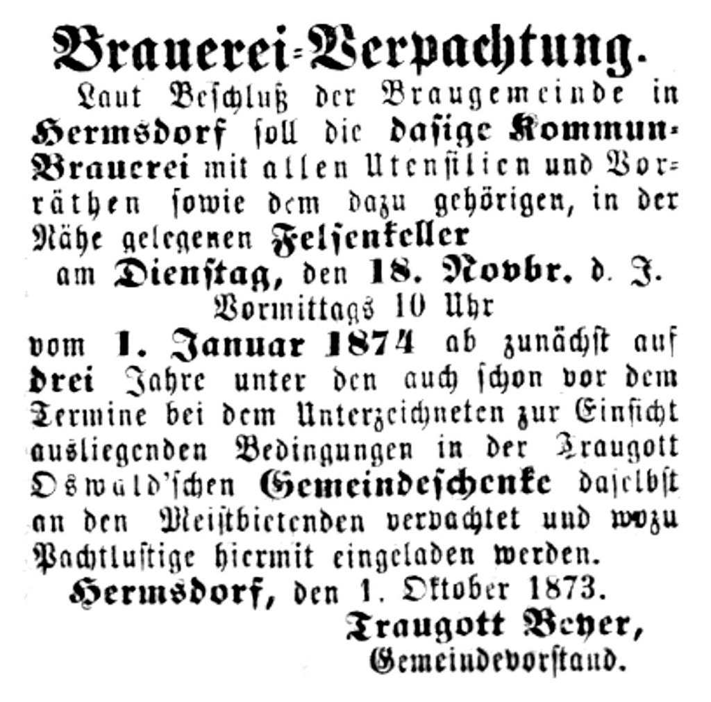 1873-11-18 Hdf Kommunbrauerei Verpachtung